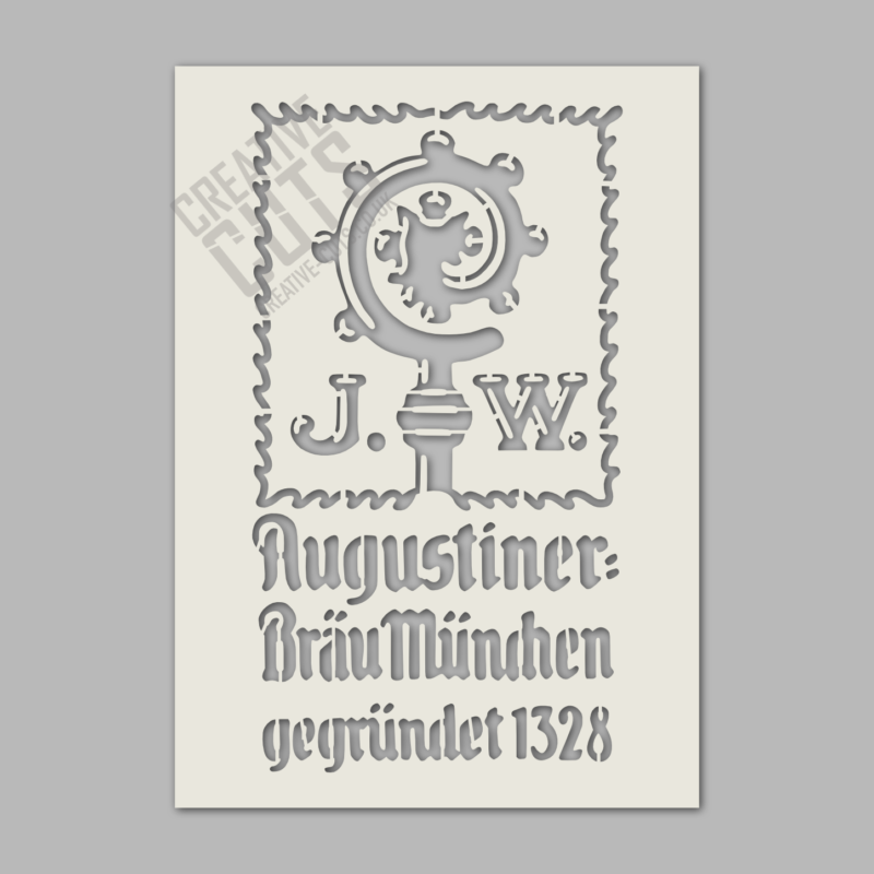 augustiner munich beer stencil