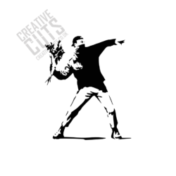 banksy flower thrower stencil