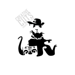 banksy ghetto rat stencil