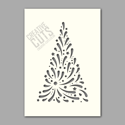 star burst christmas tree stencil