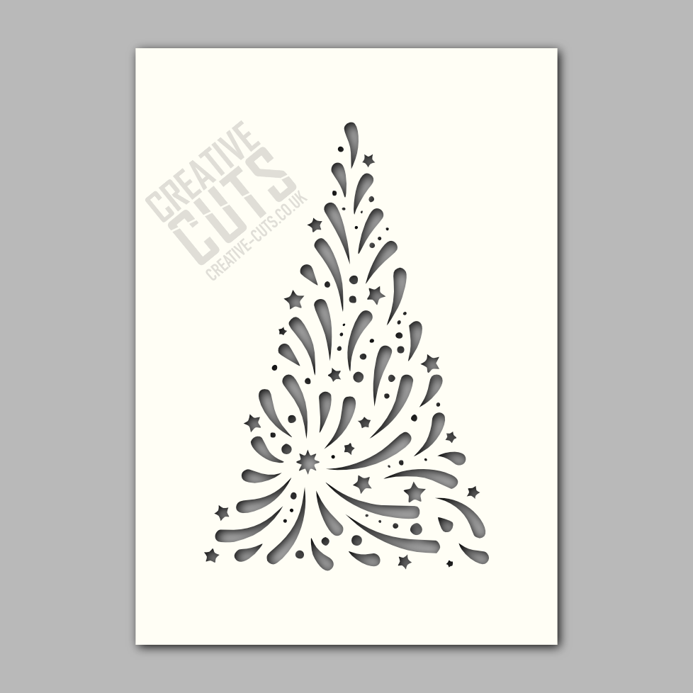 star burst christmas tree stencil