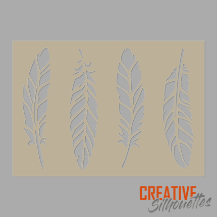 feathers group stencil
