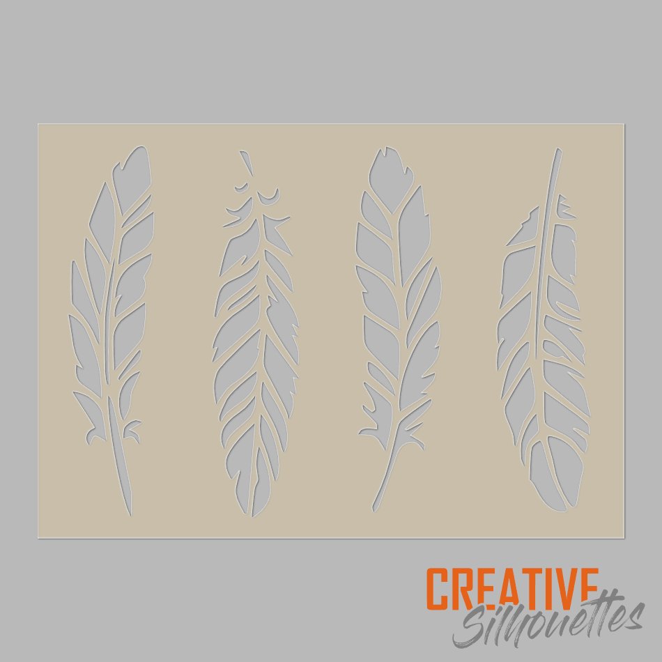 feathers group stencil