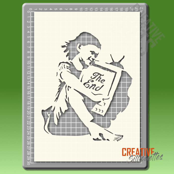 1140gr banksy the end girl tv stencil