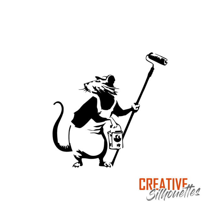 banksy painter rat stencil