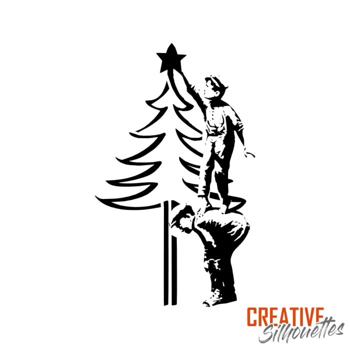 banksy christmas tree stencil