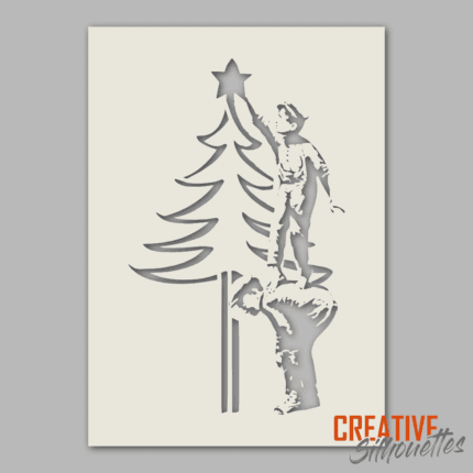 banksy christmas tree stencil