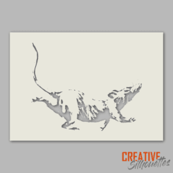 banksy classic running rat stencil