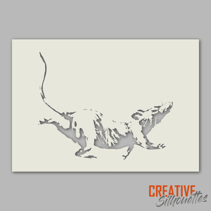 banksy classic running rat stencil