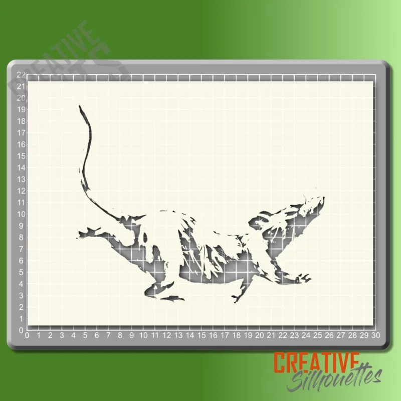 banksy classic running rat stencil