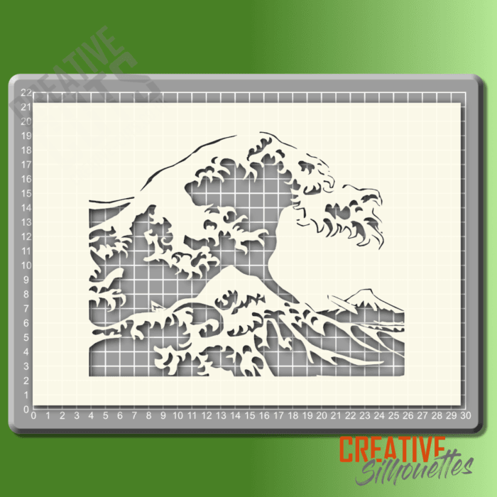 great wave stencil