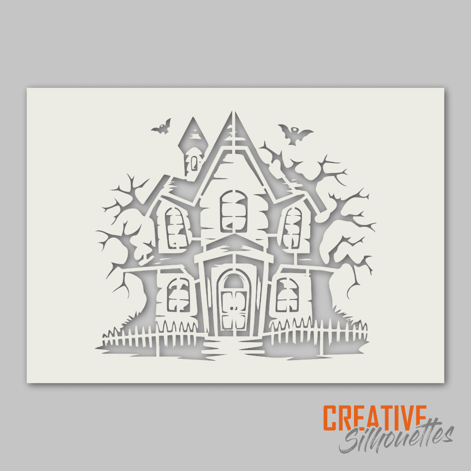 halloween house stencil