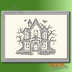 halloween house stencil