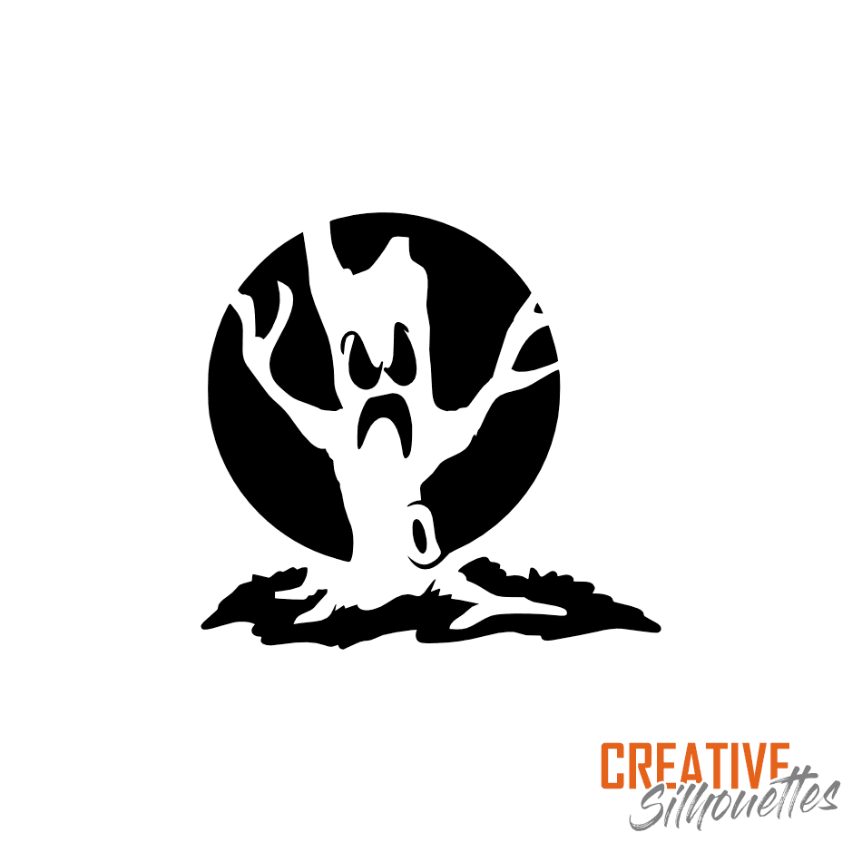 spooky tree stencil