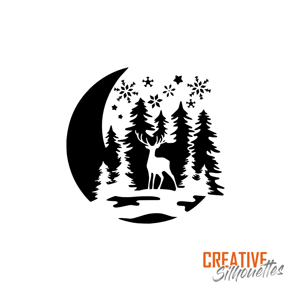moonlight deer stencil