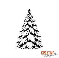 snowy christmas tree stencil