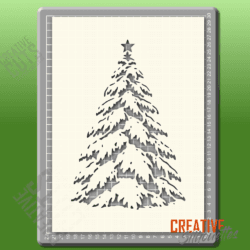 snow christmas tree stencil