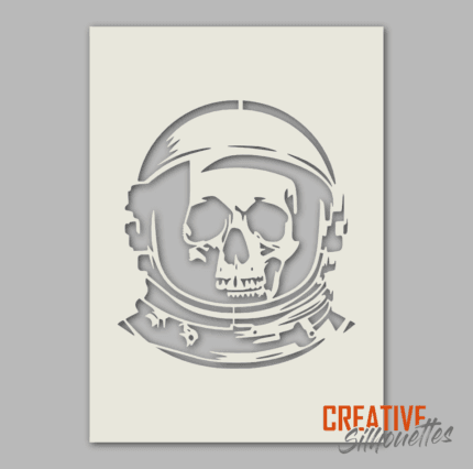 astronaut skull stencil