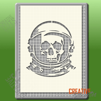 astronaut skull stencil